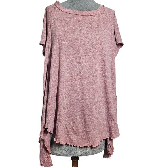 Cotton Blend High Low Hem Tee Size Large - Picture 1 of 4